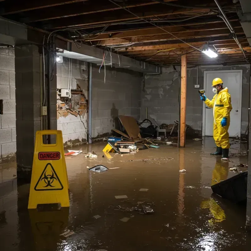 Flooded Basement Electrical Hazard in Oak Grove, OR Property