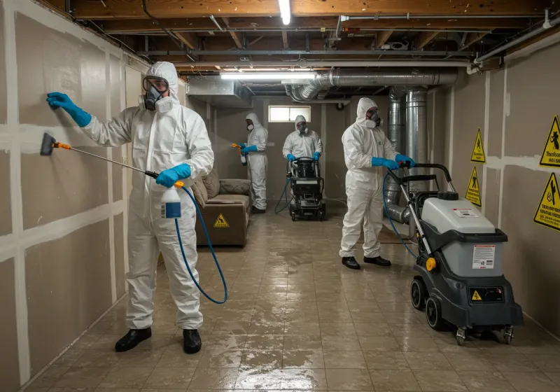 Basement Moisture Removal and Structural Drying process in Oak Grove, OR